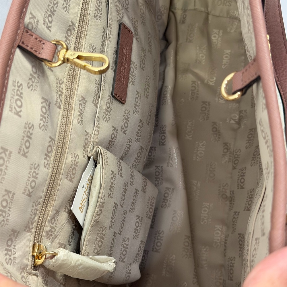 Michael Kors Violet Small Carryall Tote Dusty Rose Saffiano Leather NWT - Picture 8 of 12
